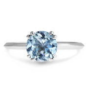 Kelsie 1ct Round Aquamarine Solitaire Engagement Ring