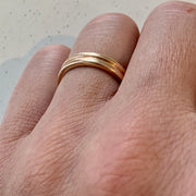 Contoured Men's Wedding Band in Rose Gold with Modern Design Handmade in NYC 