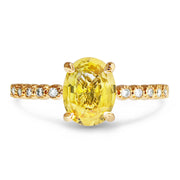 Thea 1.48ct Oval Yellow Natural Sapphire Engagement Ring