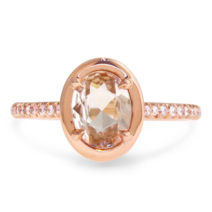 Sabra Champagne Sapphire and Diamond Engagement Ring