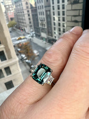 Madeline 5.04 Carat Natural Teal Sapphire Engagement Ring