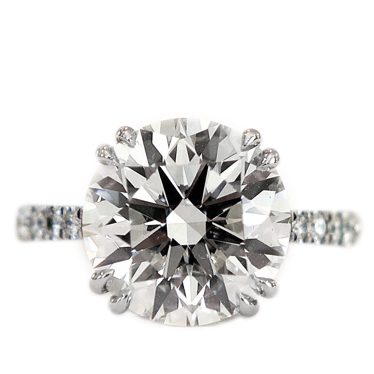 5 carat lab diamond engagement ring with lab-created diamond accents in the band. 