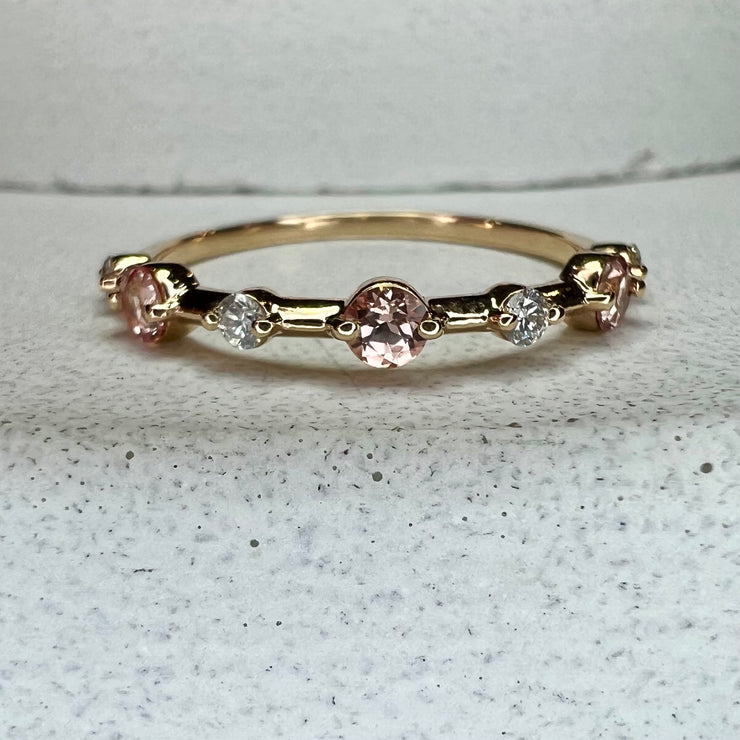 Everly Padparadscha Sapphire and Diamond Ring Yellow Gold