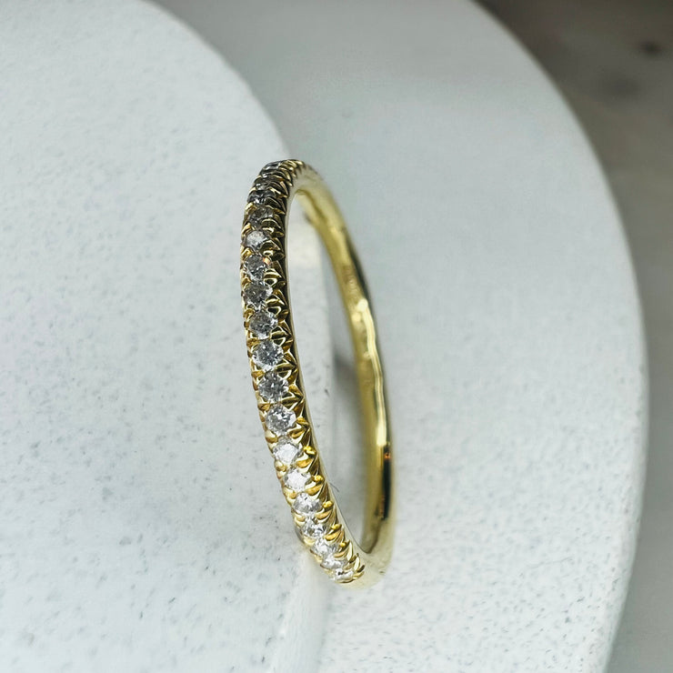 Samara Micro Pavè Diamond Half Band in 18k Yellow Gold