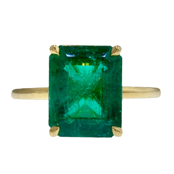 Lenka 4ct Emerald Solitaire Engagement Ring