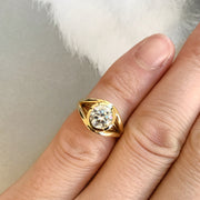 Nicoletta diamond solitaire engagement ring on Dana Chin's pinky finger.