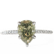 Ethical green diamond engagement ring by DANA WALDEN BRIDAL.