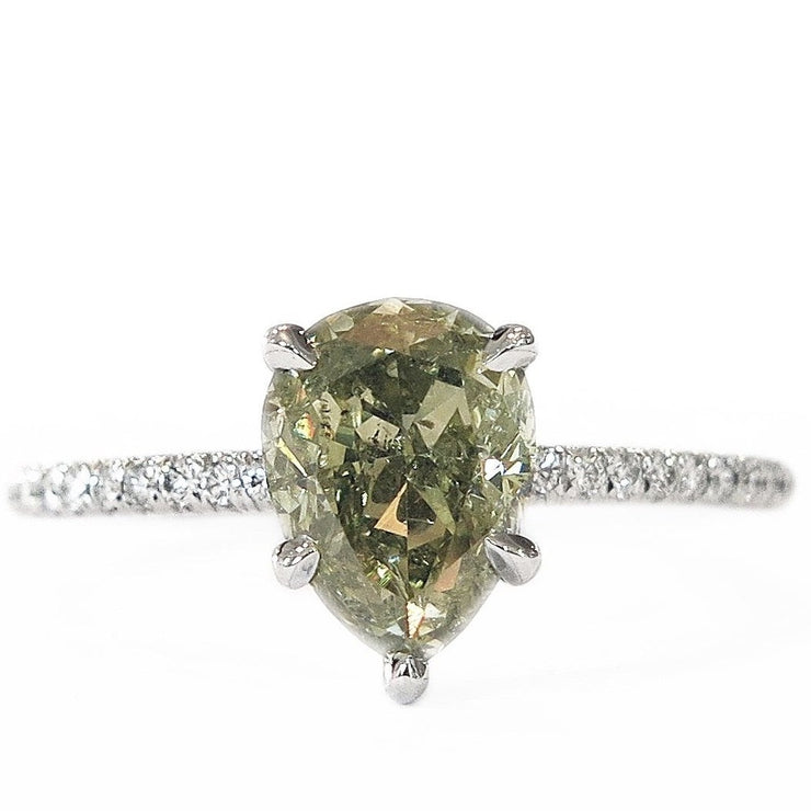 Ethical green diamond engagement ring by DANA WALDEN BRIDAL.