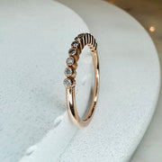 Arden Vintage Inspired Rose Gold and Diamond Wedding Ring