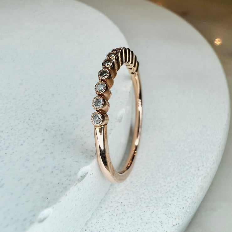 Arden Vintage Inspired Rose Gold and Diamond Wedding Ring