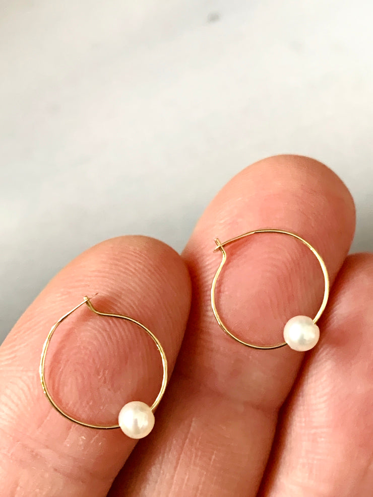 Pearl Hoop Earrings