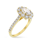 Lab diamond oval halo engagement ring, handmade by Dana Walden Jewelry NYC.
