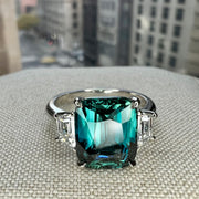 Madeline 5.04 Carat Natural Teal Sapphire Engagement Ring