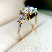 Cosette three-stone diamond engagement ring by DANA WALDEN NYC.