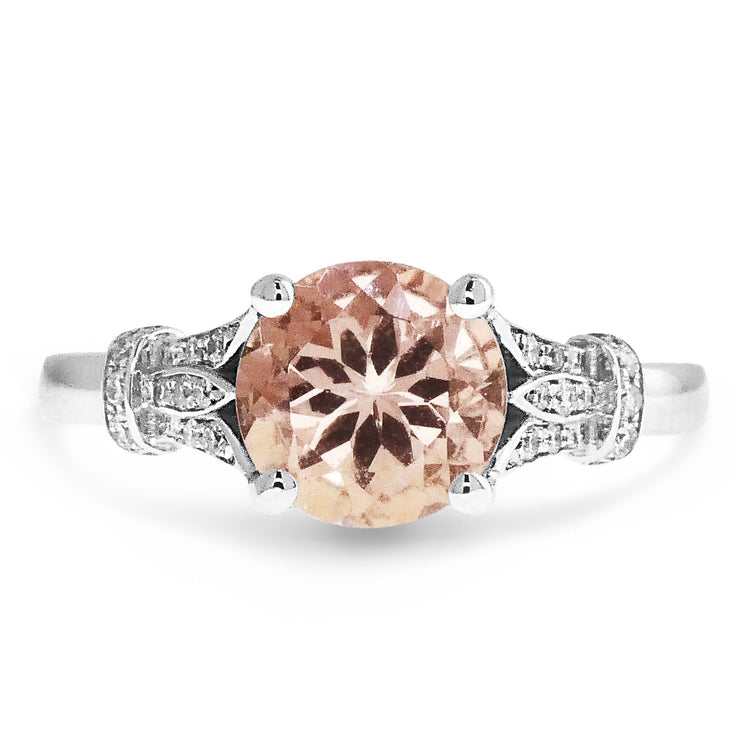 Thin Diamond Band Morganite Engagement Ring | Barkev's