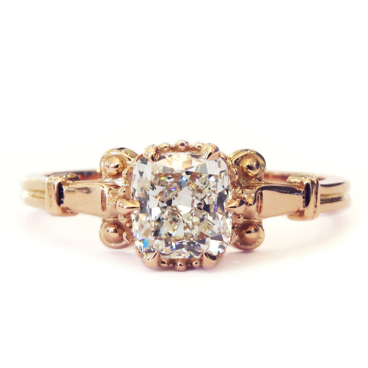 Ethical Edwardian-style engagement ring. Handmade with conflict-free diamonds.