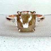 Savannah 1.21ct Rustic Rose Cut Yellow Diamond Engagement Ring