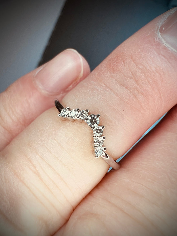 Corina Curved Diamond White Gold Ring