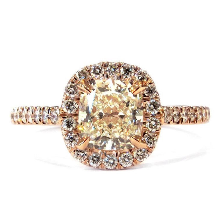 Unique yellow diamond engagement ring by Dana Walden Bridal NYC.