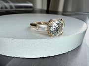 Leandra 2.09 Carat Lab Grown Diamond 3 Stone Engagement Ring with Tapered Baguettes