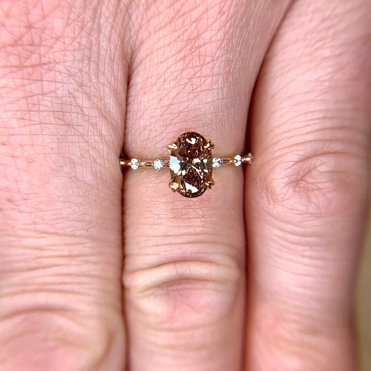 Elsie 1 Carat Champagne Diamond Engagement Ring | Unique