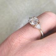 Cosette three-stone diamond engagement ring by DANA WALDEN NYC.