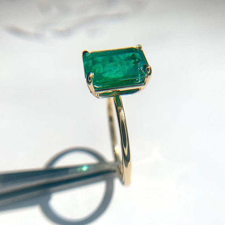 Lenka 4ct Emerald Solitaire Engagement Ring