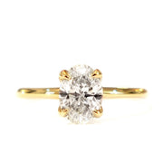 Lab-created diamond oval solitaire engagement ring by Dana Walden Bridal.