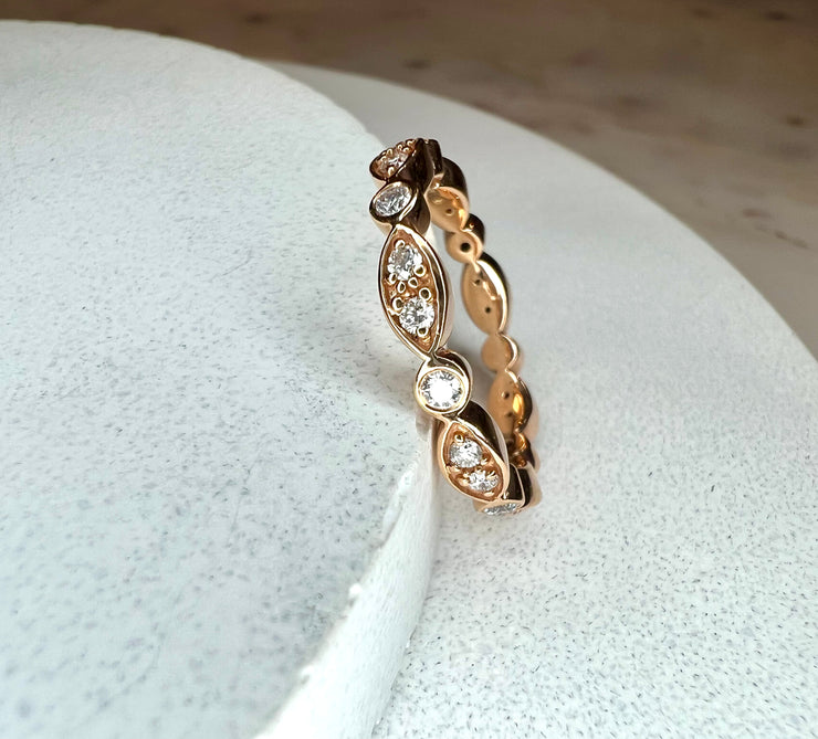 India Diamond Eternity Ring 18k Rose Gold