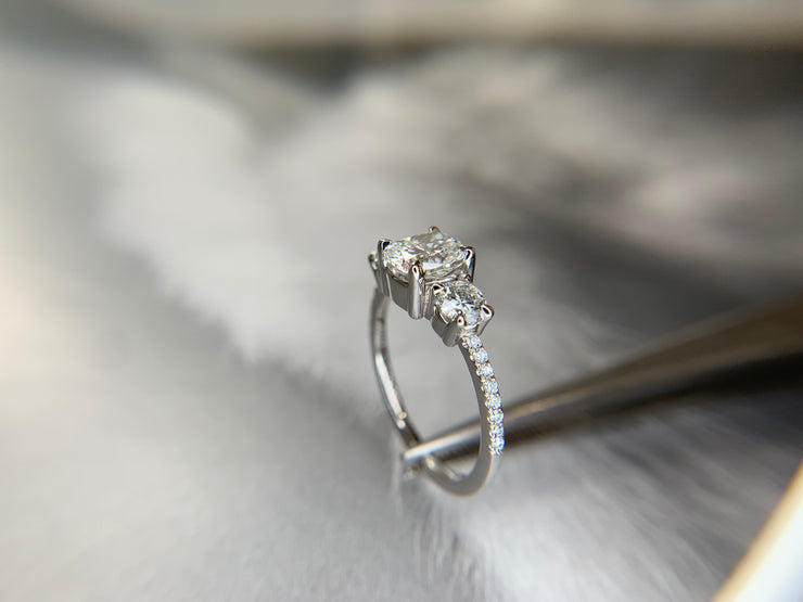 Unique diamond engagement ring by DANA WALDEN BRIDAL.