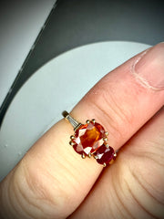 Unique Three Stone - Stevie 1.54ctw Sapphire, Ruby & Diamond Engagement Ring