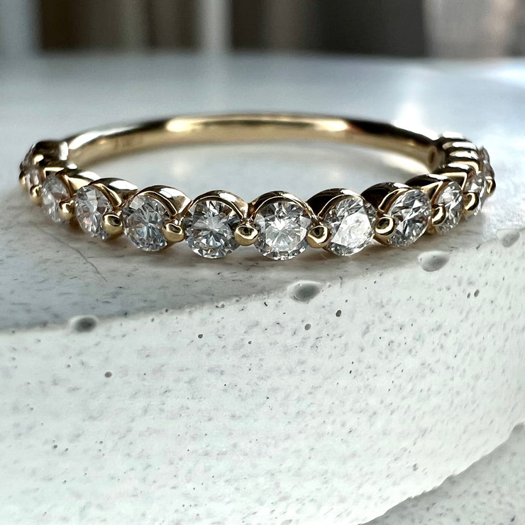 Ellison Round Diamond Half Band Yellow Gold