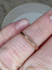 Minetta Classic 2.5mm Rose Gold Milgrain Ring