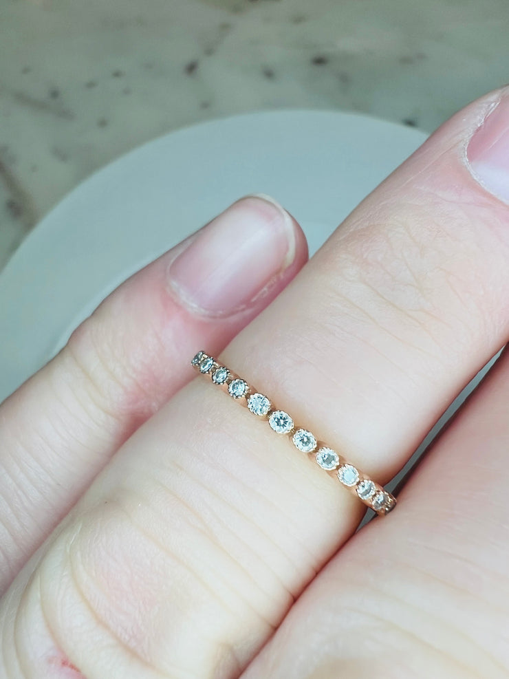 Arden Vintage Inspired Rose Gold and Diamond Wedding Ring