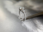 Three stone diamond engagement ring by DANA WALDEN