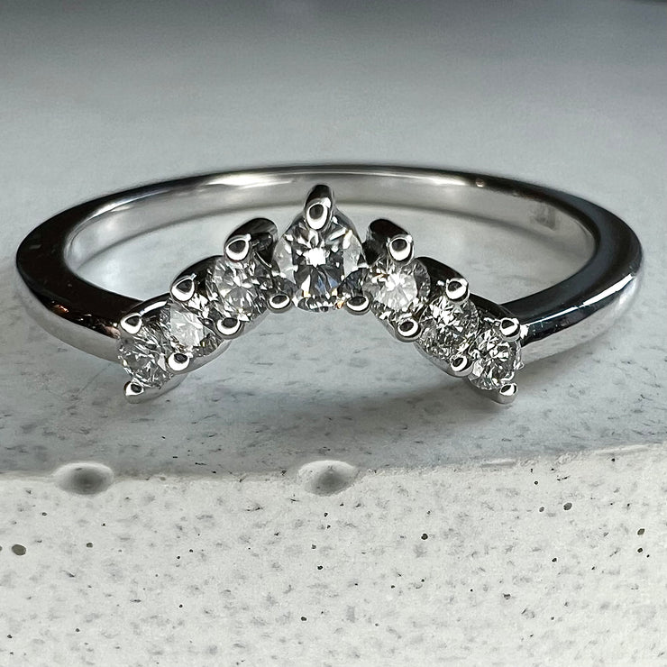 Corina Curved Diamond White Gold Ring