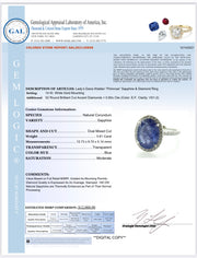 Vivienne 5.81ct Blue-Gray Sapphire Halo Engagement Ring