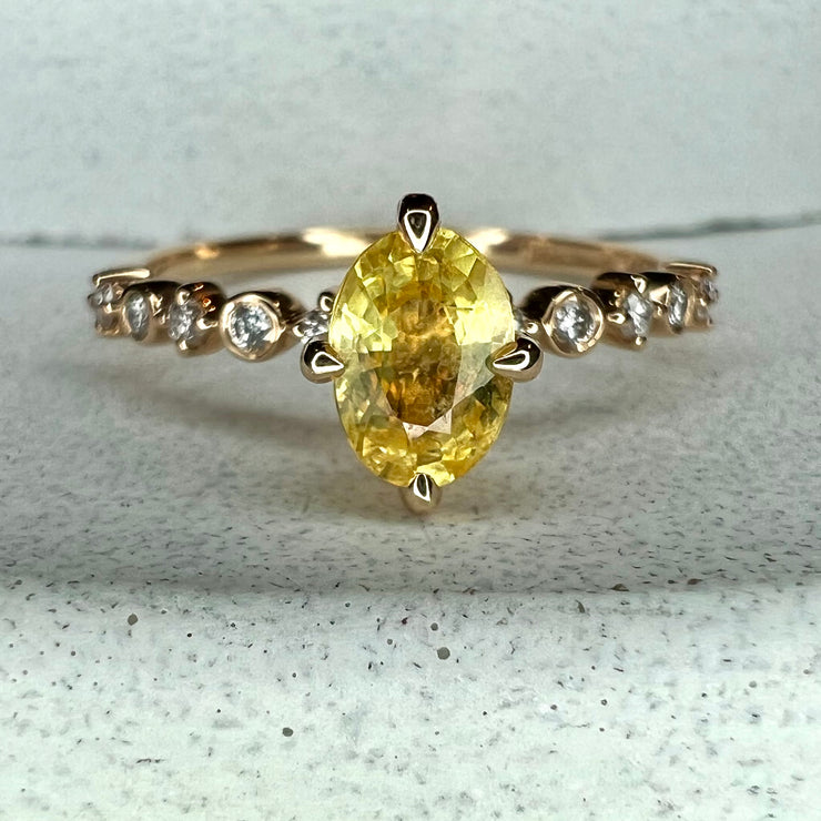 Amina 0.67ct Yellow Sapphire Engagement Ring