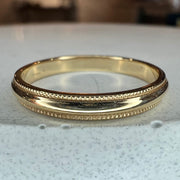 Minetta Classic 2.5mm Yellow Gold Milgrain Ring