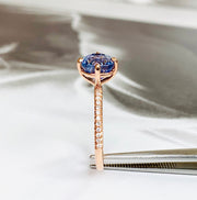 Ocean blue sapphire engagement ring by DANA WALDEN BRIDAL.