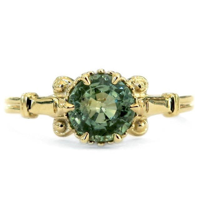 Green Sapphire Engagement Ring by DANA WALDEN NYC.
