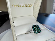 Madeline 5.04 Carat Natural Teal Sapphire Engagement Ring