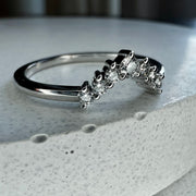 Corina Curved Diamond White Gold Ring