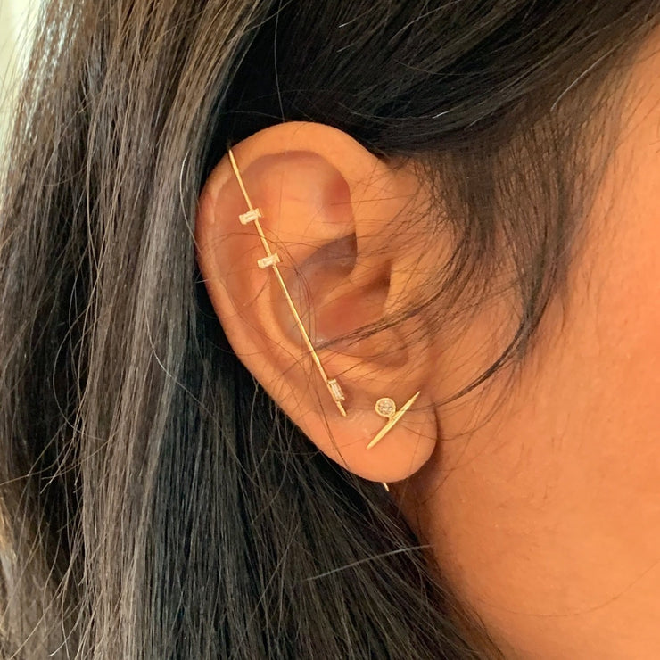 Dana Walden earring constellation. Handmade gold earrings.