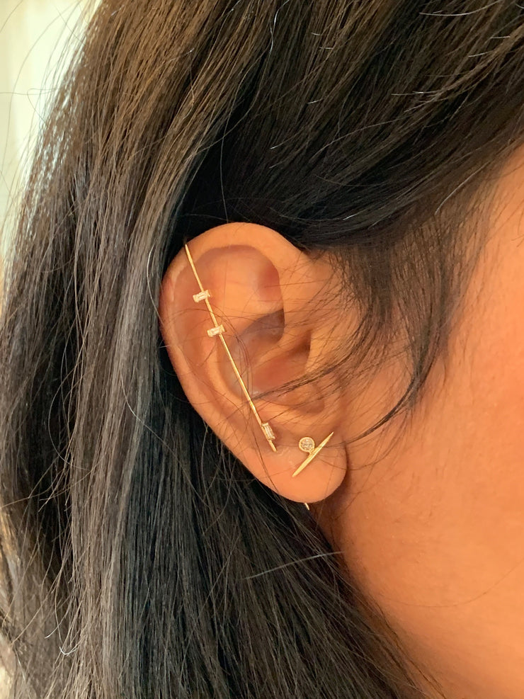 Gold & Diamond Ear Needle