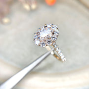 Handmade unique engagement ring, made of ethical lab-grown diamonds by Dana Walden Bridal in New York City.