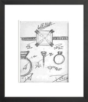 LORAYNA Engagement Ring Sketch (Framed Print)