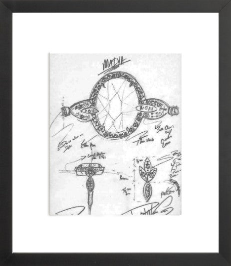 MAIYA Engagement Ring Sketch (Framed Print)