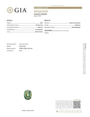 GIA certified green sapphire - Gemological Institute of America documentation