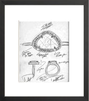 SALMA Engagement Ring Sketch (Framed Print)